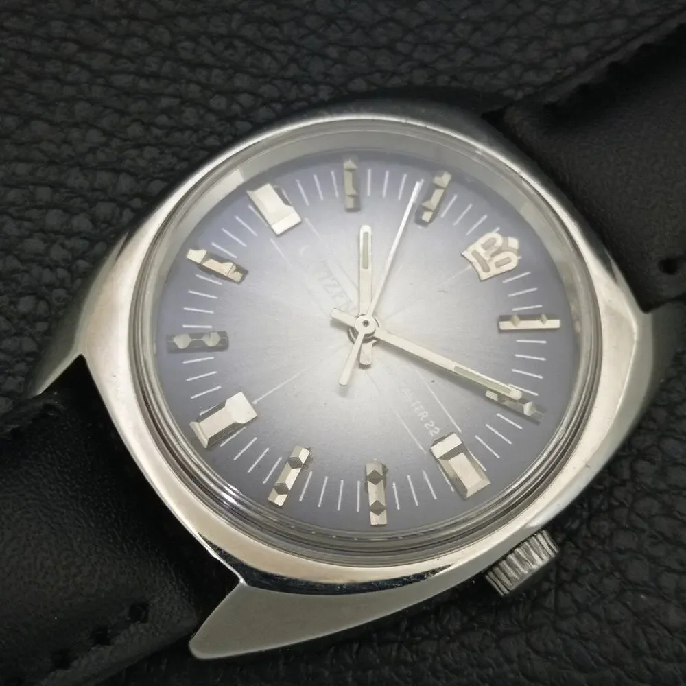 Vintage 1987 Citizen Manual Wound Mens Silver Watch & Silver accents